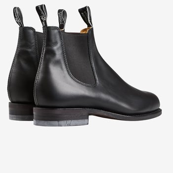 R.M Williams Black Yearling Leather Wentworth G Boots Back