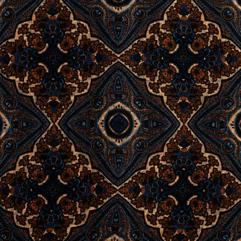 Silvio Fiorello Blue Geometric Wool Silk Double Sided Scarf Pattern