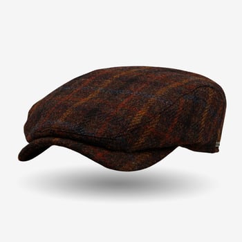 Wigéns Brown Checked Harris Tweed Ivy Contemporary Cap Feature