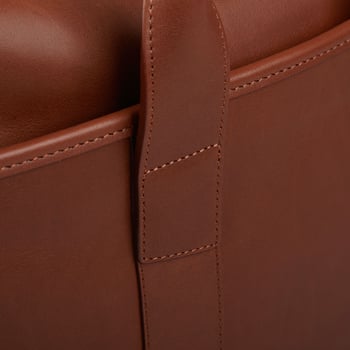 Frank Clegg Chestnut Tumbled Leather Commuter Briefcase Detail