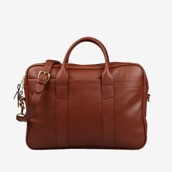 Frank Clegg Chestnut Tumbled Leather Commuter Briefcase Feature
