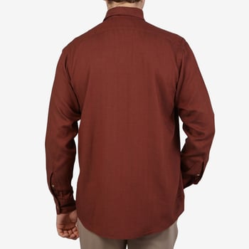 Eton Rust Brown Cotton Tencel Contemporary Shirt Back