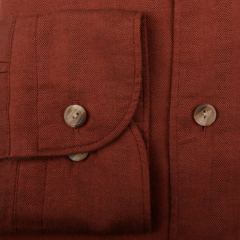 Eton Rust Brown Cotton Tencel Contemporary Shirt Cuff