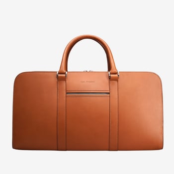 Carl Friedrik Cognac Vachetta Leather Pailissy Weekend Bag Back