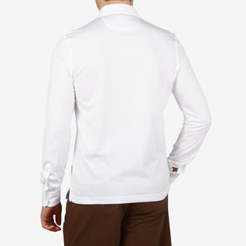 Fedeli White Giza Organic Cotton Polo Shirt Back