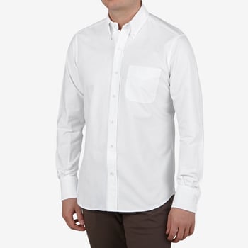 Glanshirt White Cotton Oxford BD Regular Shirt Front