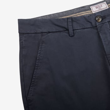 Briglia Navy Blue Cotton Stretch Casual Chinos Edge