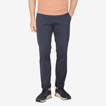 Briglia Navy Blue Cotton Stretch Casual Chinos Front