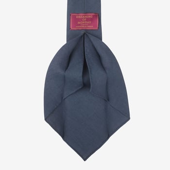 Dreaming of Monday Indigo Blue 7-Fold Vintage Linen Tie Open