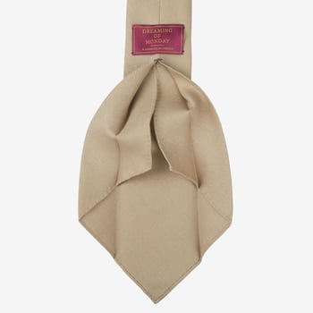 Dreaming of Monday Sand Beige 7-Fold Vintage Linen Tie Open
