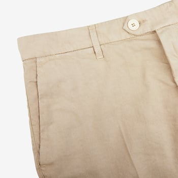 Tela Genova Beige Cotton Linen Paride Shorts Edge
