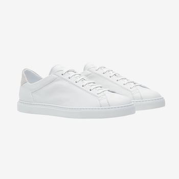 CQP White Leather Racquet Sneakers Front