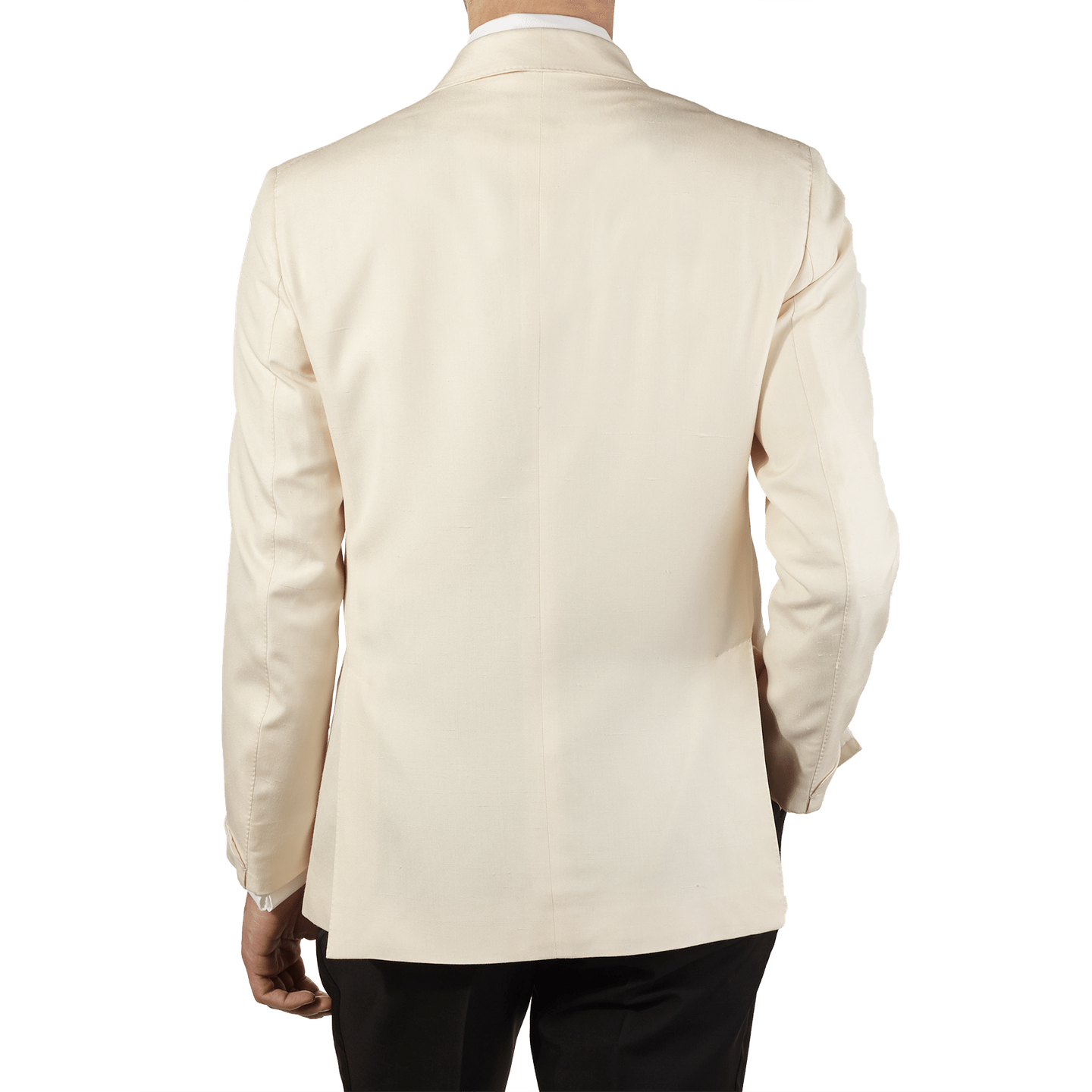 Lardini - Off-White Raw Silk Shawl Collar Dinner Jacket | Baltzar
