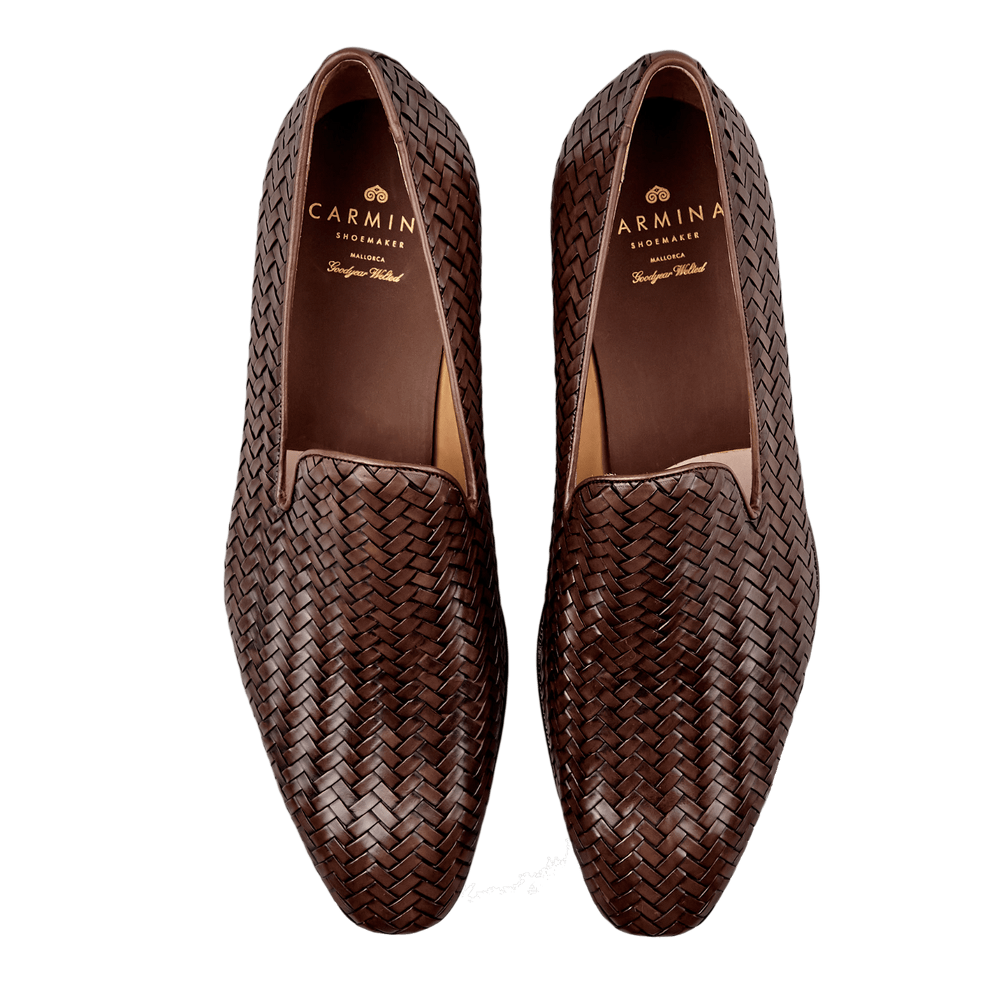 Carmina - Brown Braided Leather Loafers | Baltzar