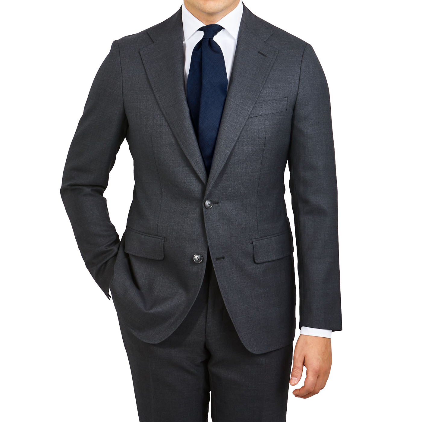 Baltzar Sartorial - Grey Super 100's Wool Suit Jacket | Baltzar