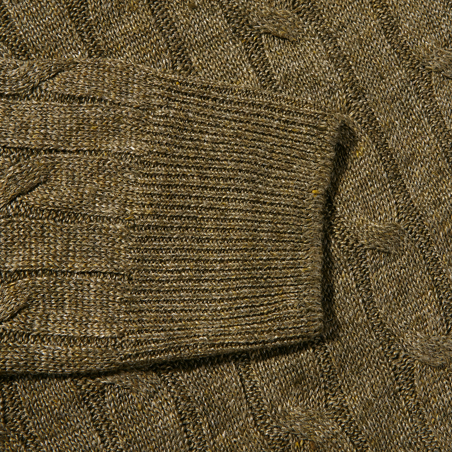 Gran Sasso - Green Taupe Pure Linen Crewneck Sweater | Baltzar