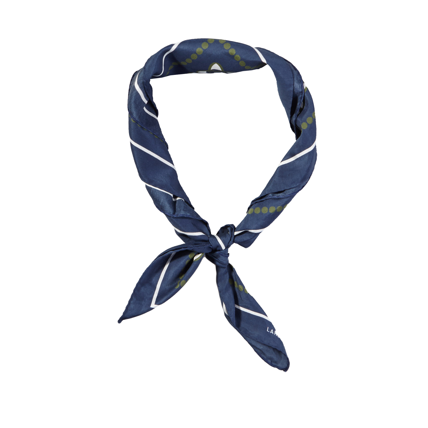 Lardini - Blue Geometrical Printed Silk Cotton Bandana | Baltzar