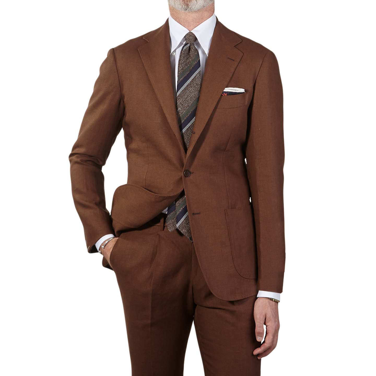 Ring Jacket - Tobacco Irish Linen Suit | Baltzar