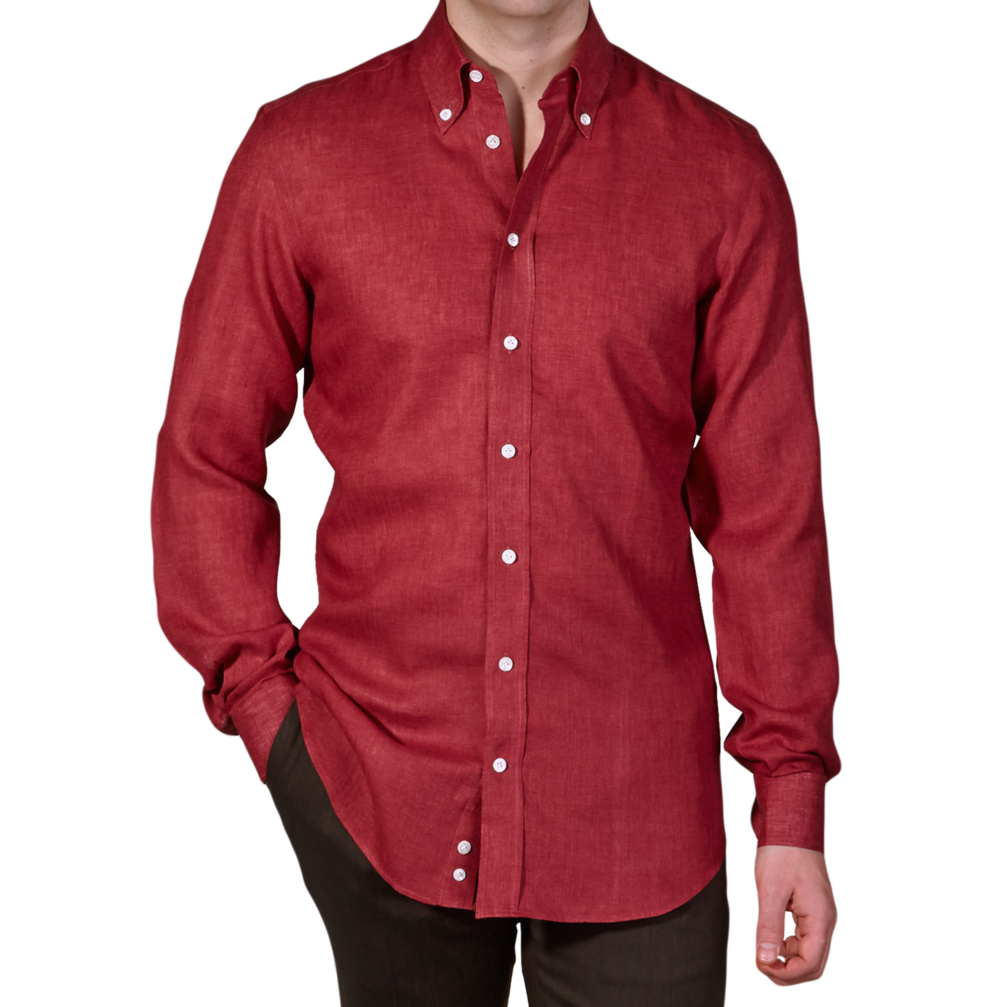 luciano-barbera-wine-linen-button-down-shirt-baltzar