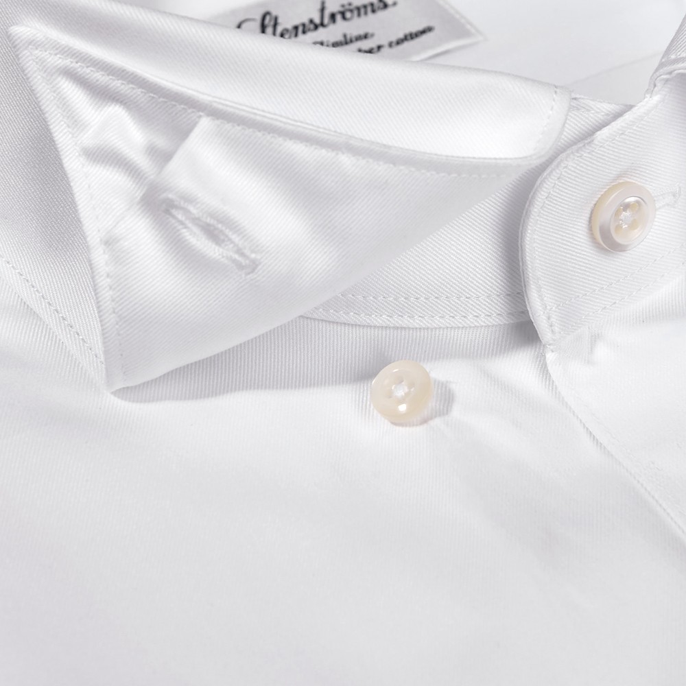 White Hidden BD Slimline Shirt 