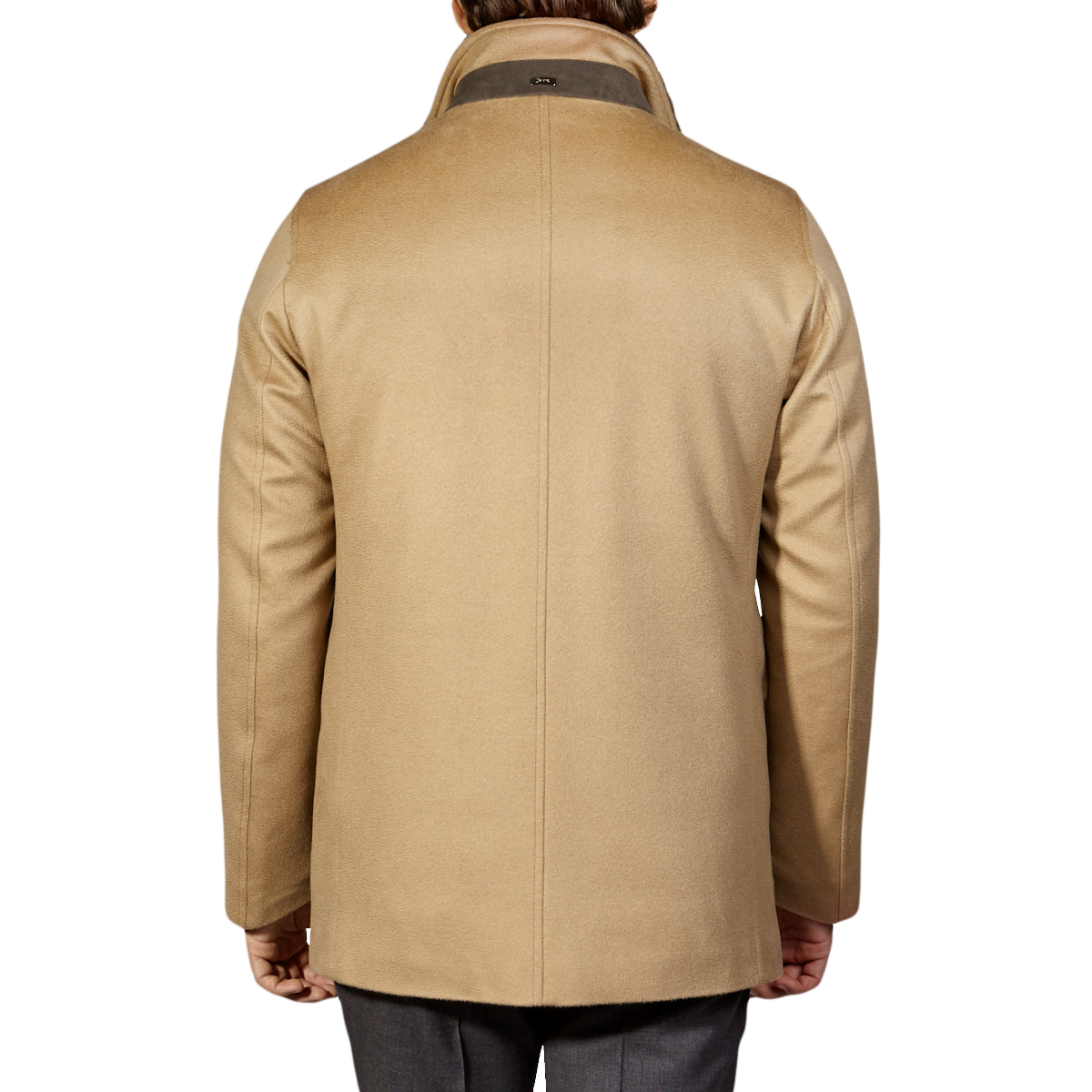 Herno - Beige Cashmere and Fur Collar 3/4 Coat | Baltzar