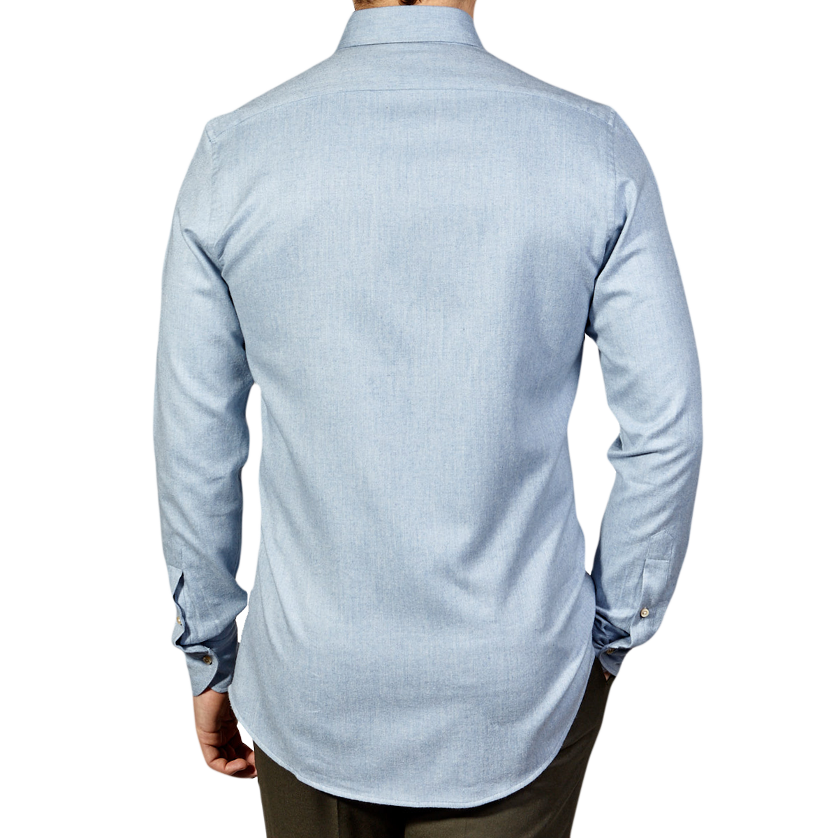 Stenströms - Light Blue Cotton Flannel Slimline Shirt | Baltzar