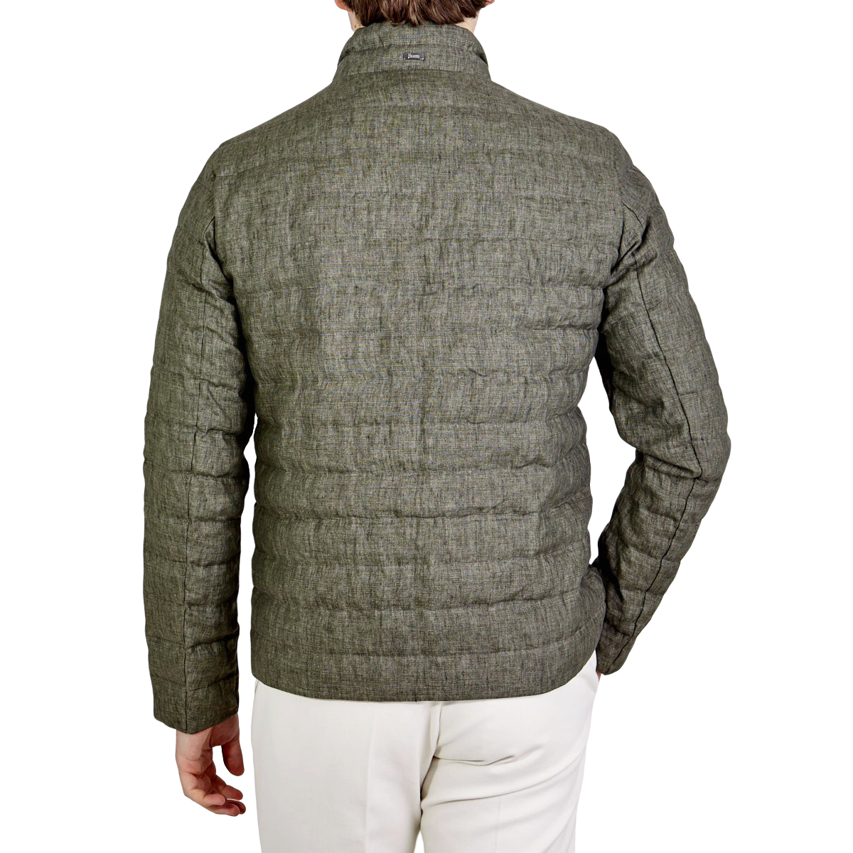 Herno - Green Linen Down Padded Jacket | Baltzar