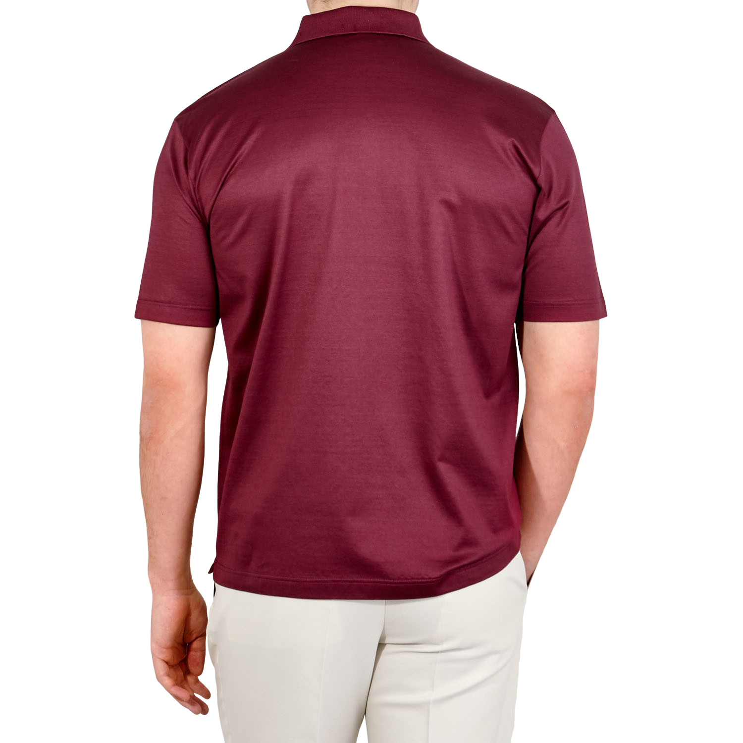 Gran Sasso - Burgundy Jersey Cotton Polo Shirt | Baltzar