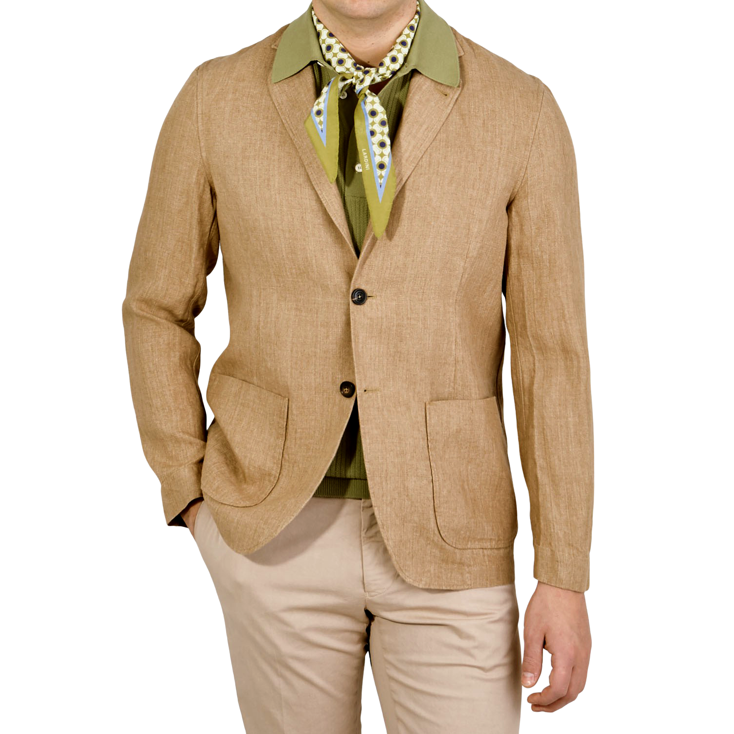 light brown linen blazer