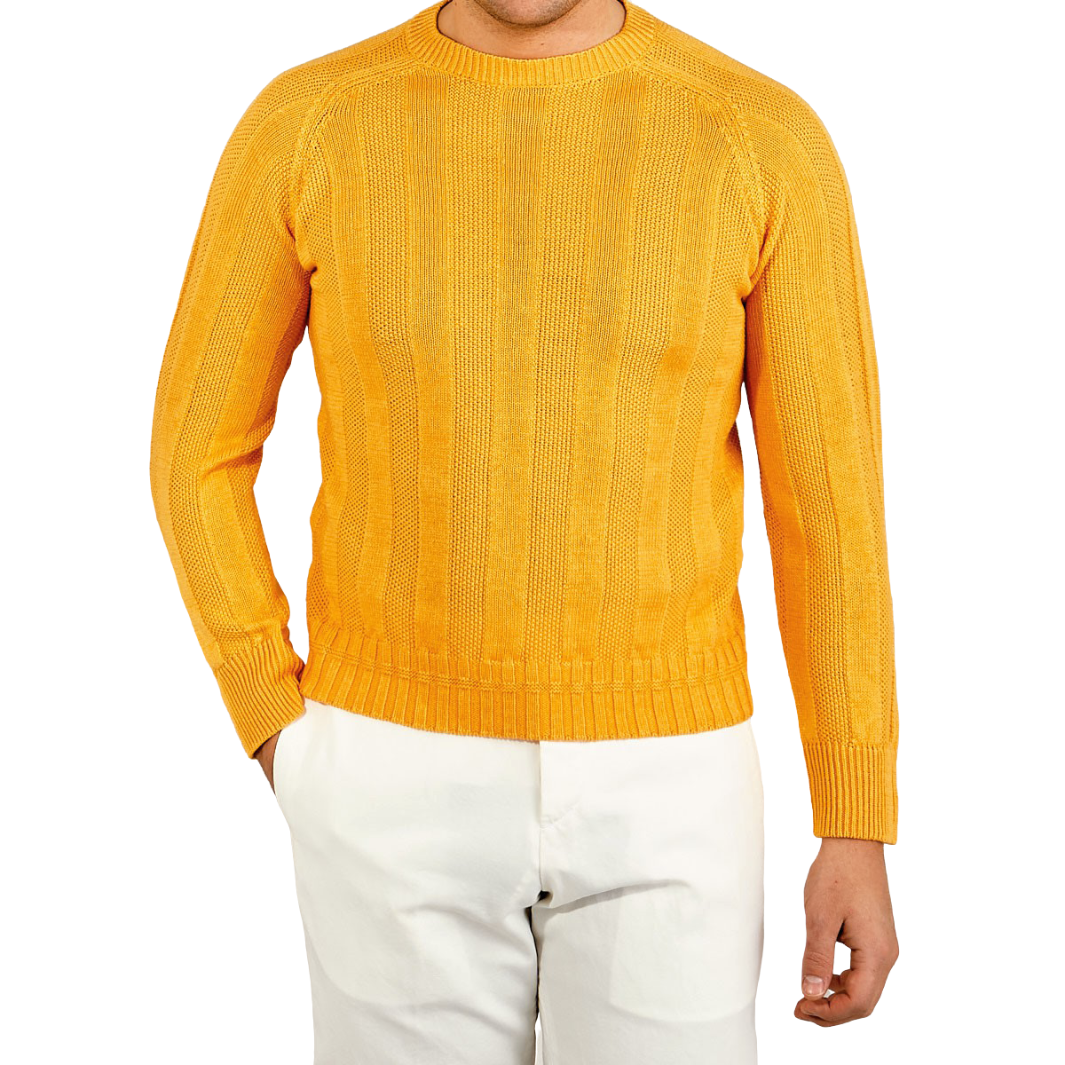 Yellow Summer Seed Stitch Linen Merino 