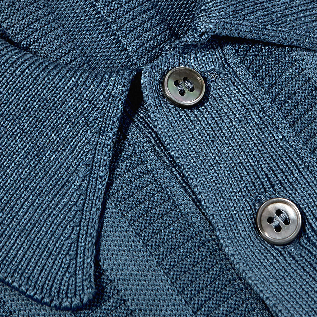 Gran Sasso - Blue Gross Grain Cotton Polo Shirt | Baltzar