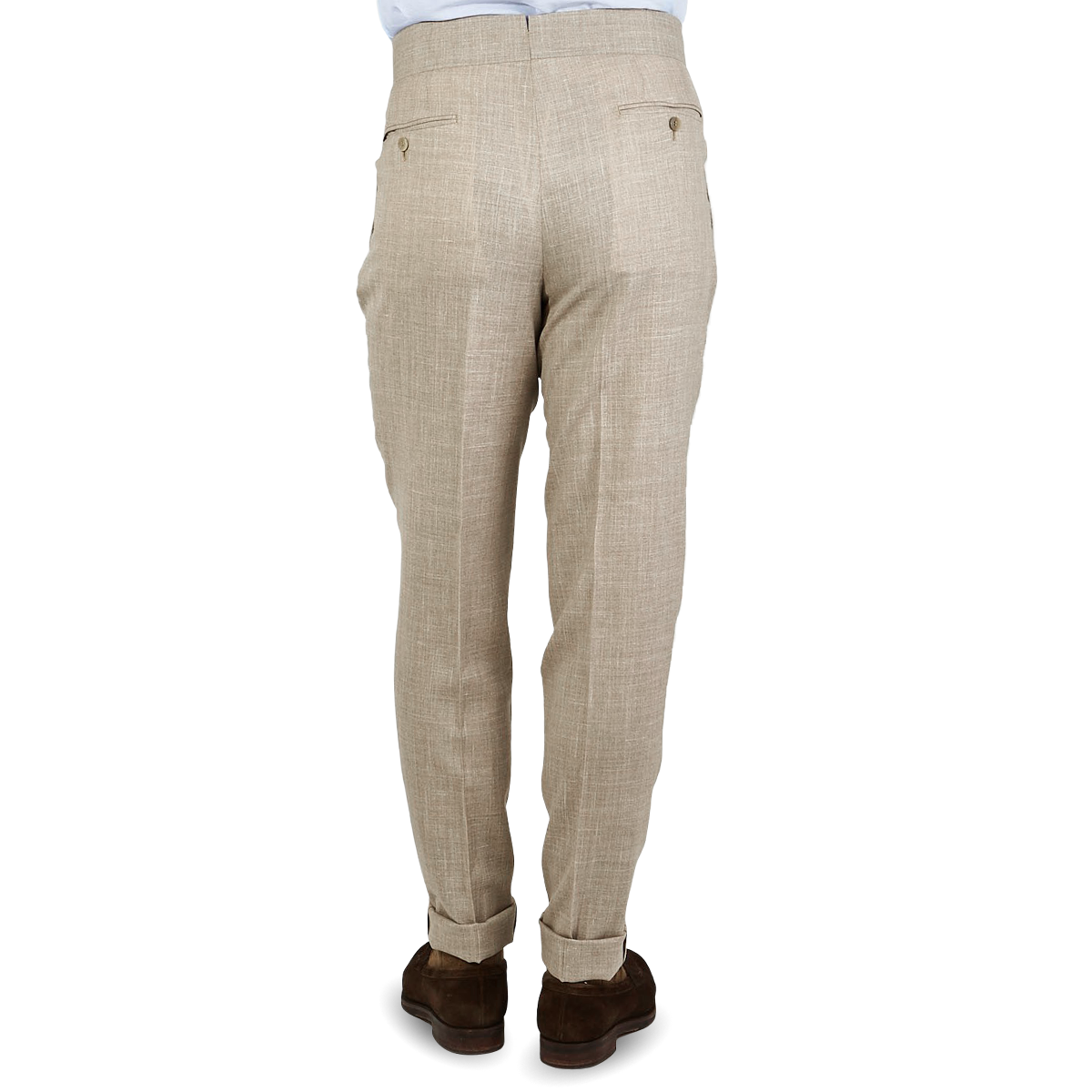 NWT $345 LUIGI BIANCHI Slim-Fit Gray Micro Stripe Wool Dress Pants 34 W 