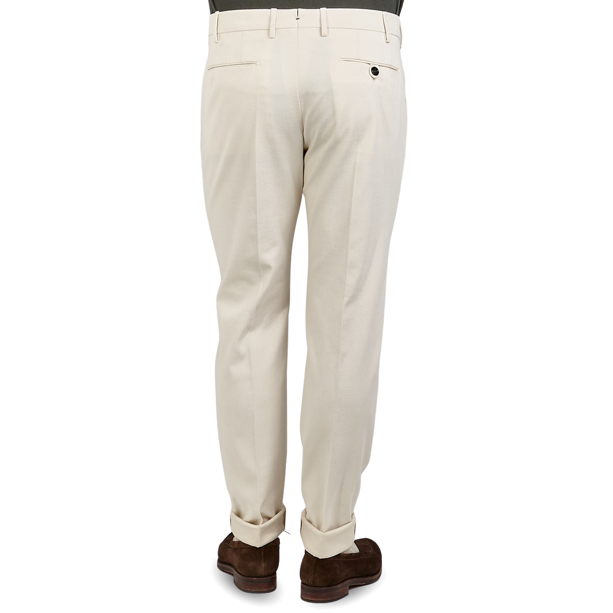 Berwich - Cream White Cotton Twill Flat 