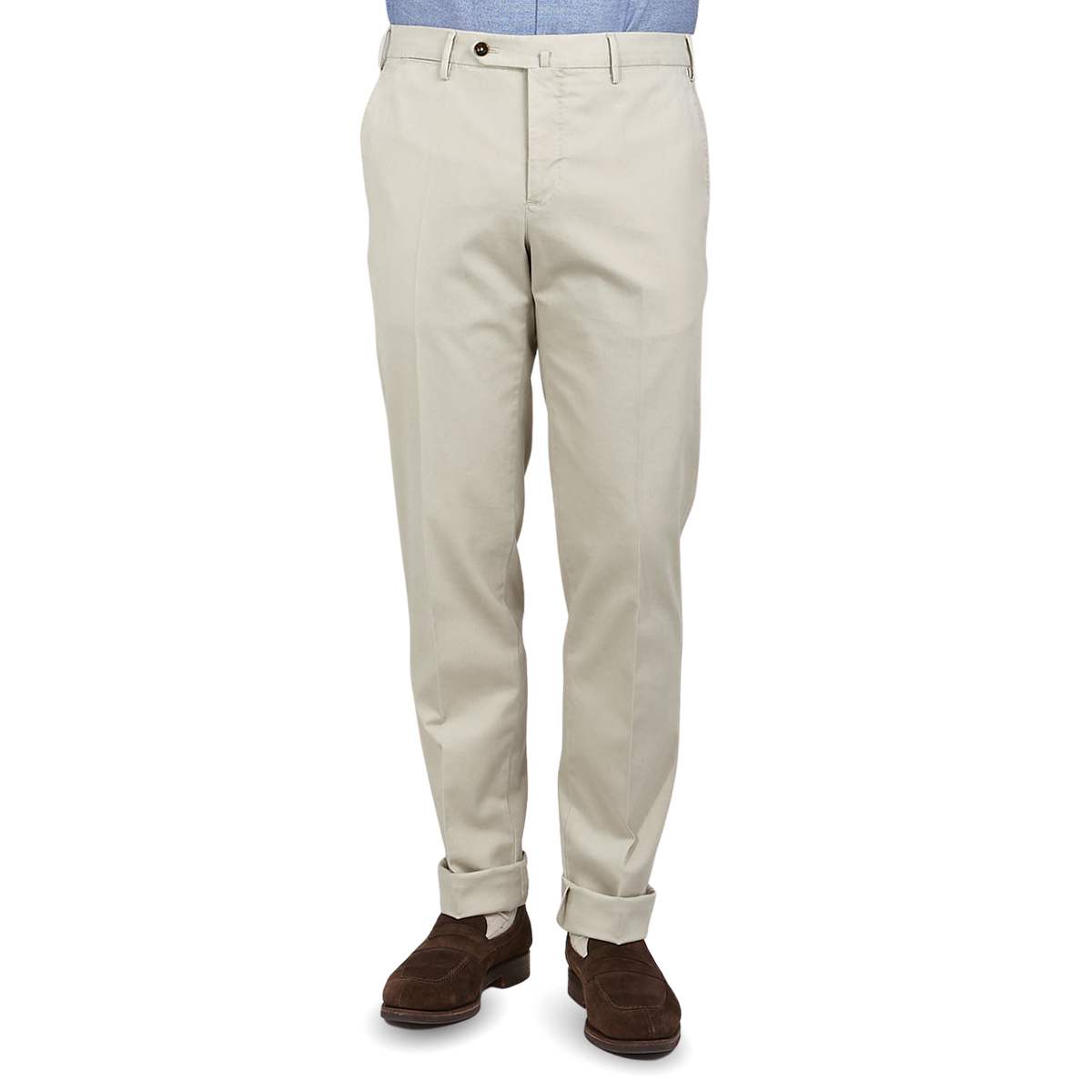 PT Torino - Ivory Cotton Stretch Slim Fit Chinos | Baltzar