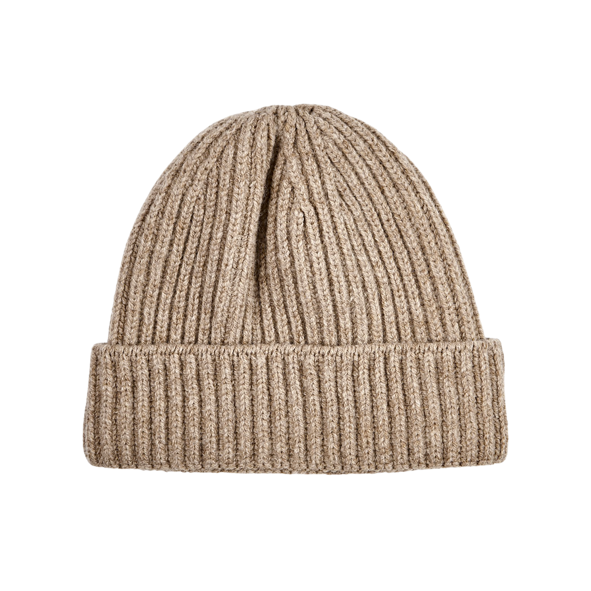 William Lockie - Beige Geelong Lambswool Ribbed Beanie | Baltzar