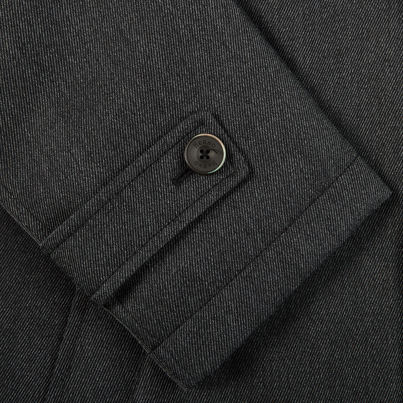 Herno - Charcoal Wool Twill Beaver Collar Jacket | Baltzar