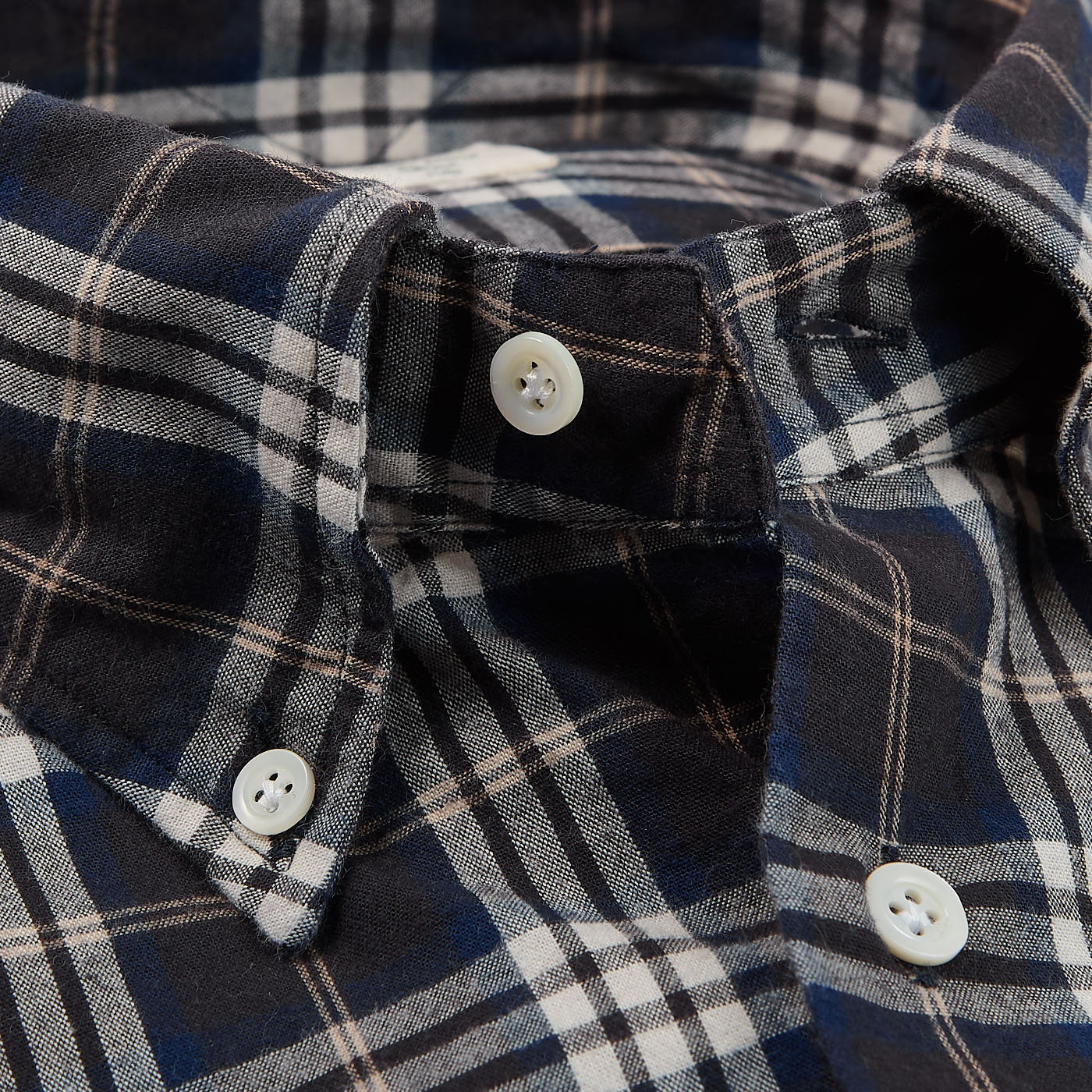 Mazzarelli - Brown Checked Cotton Flannel Western Shirt | Baltzar