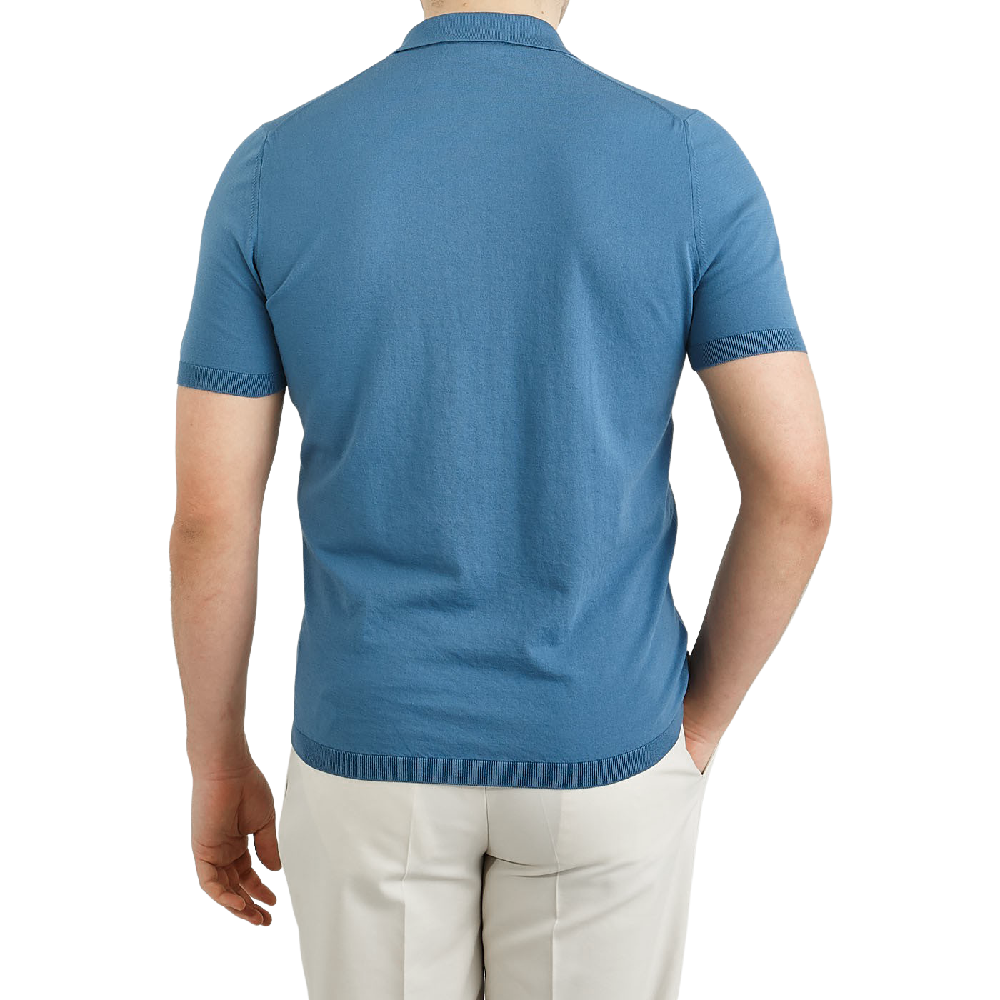 Gran Sasso - Mid Blue Fresh Cotton Polo Shirt | Baltzar