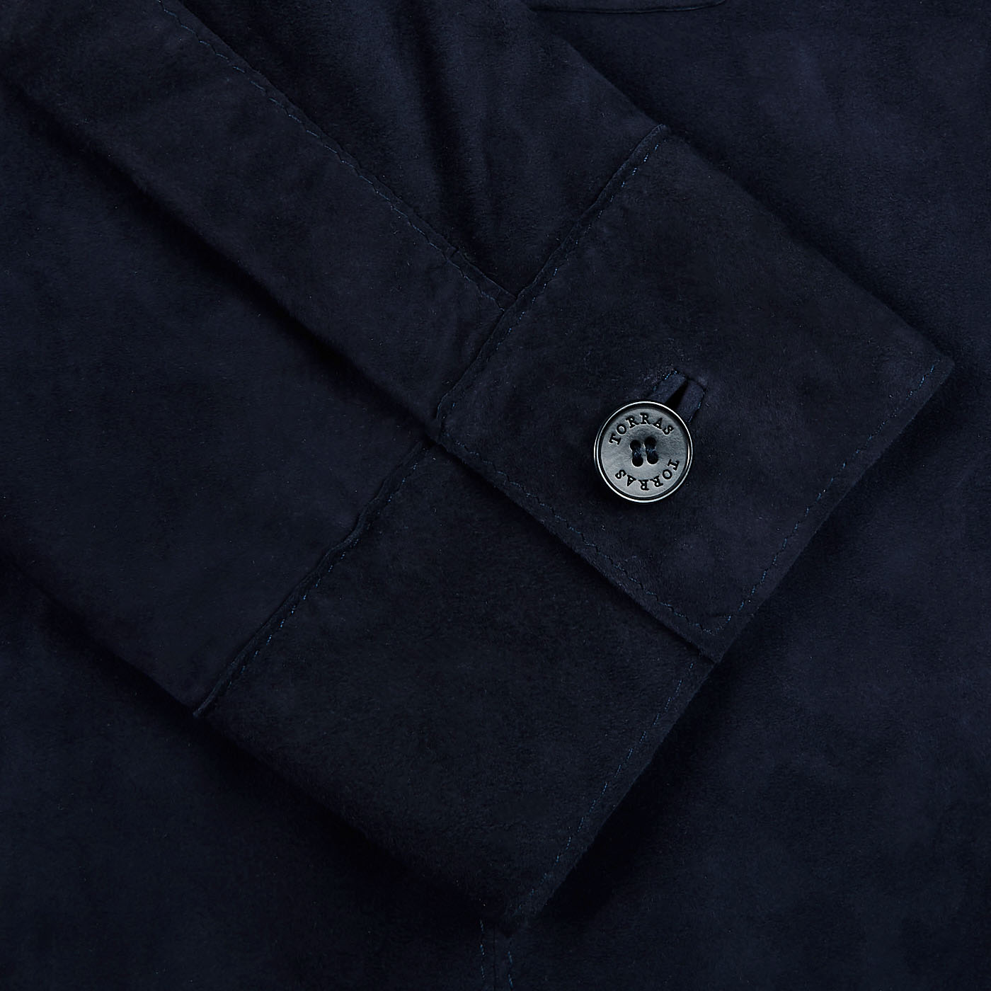 Torras - Navy Suede Leather Overshirt | Baltzar