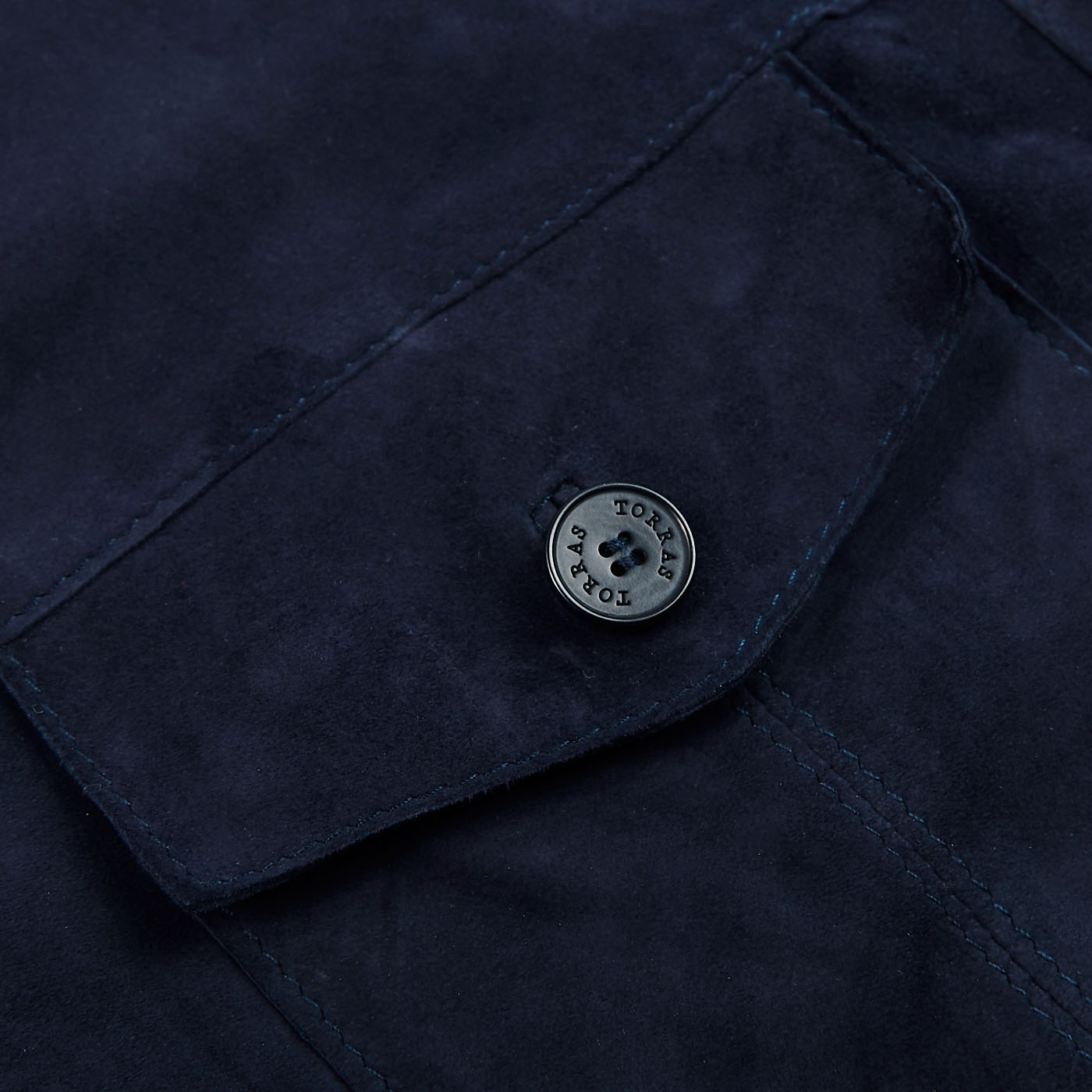Torras - Navy Suede Leather Overshirt | Baltzar