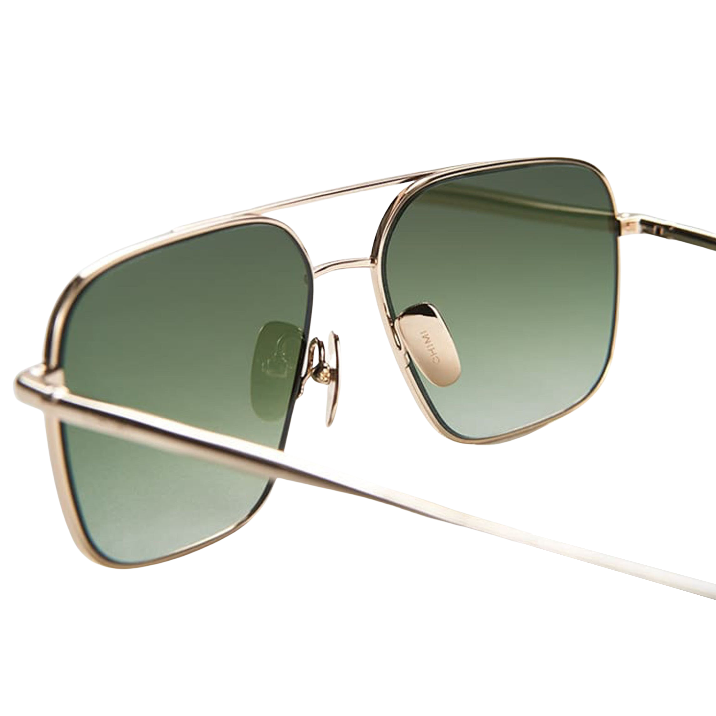 Chimi Eyewear - Steel Aviator Green Lenses Sunglasses 56mm | Baltzar