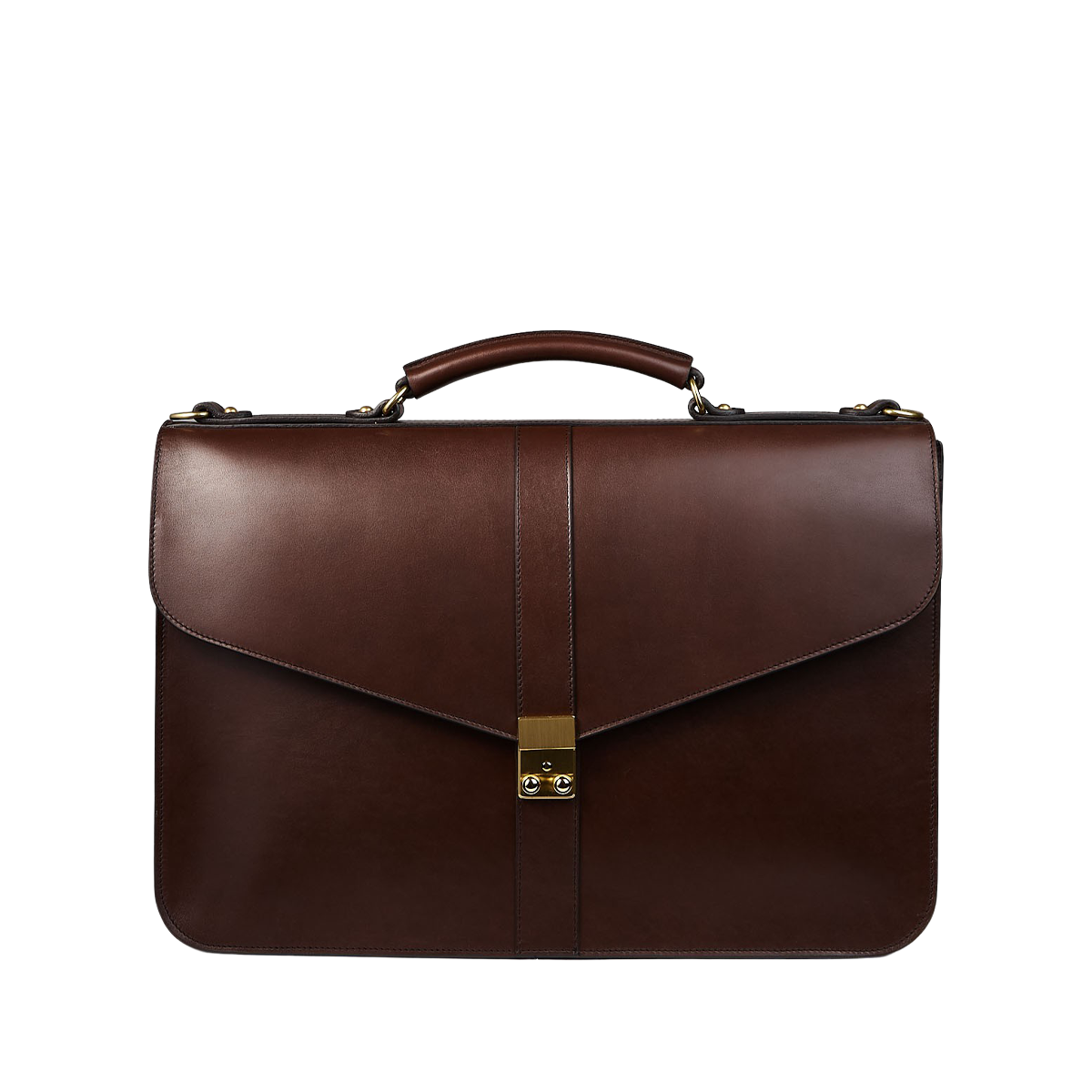 Chocolate Harness Belting Leather Lock Briefcase
