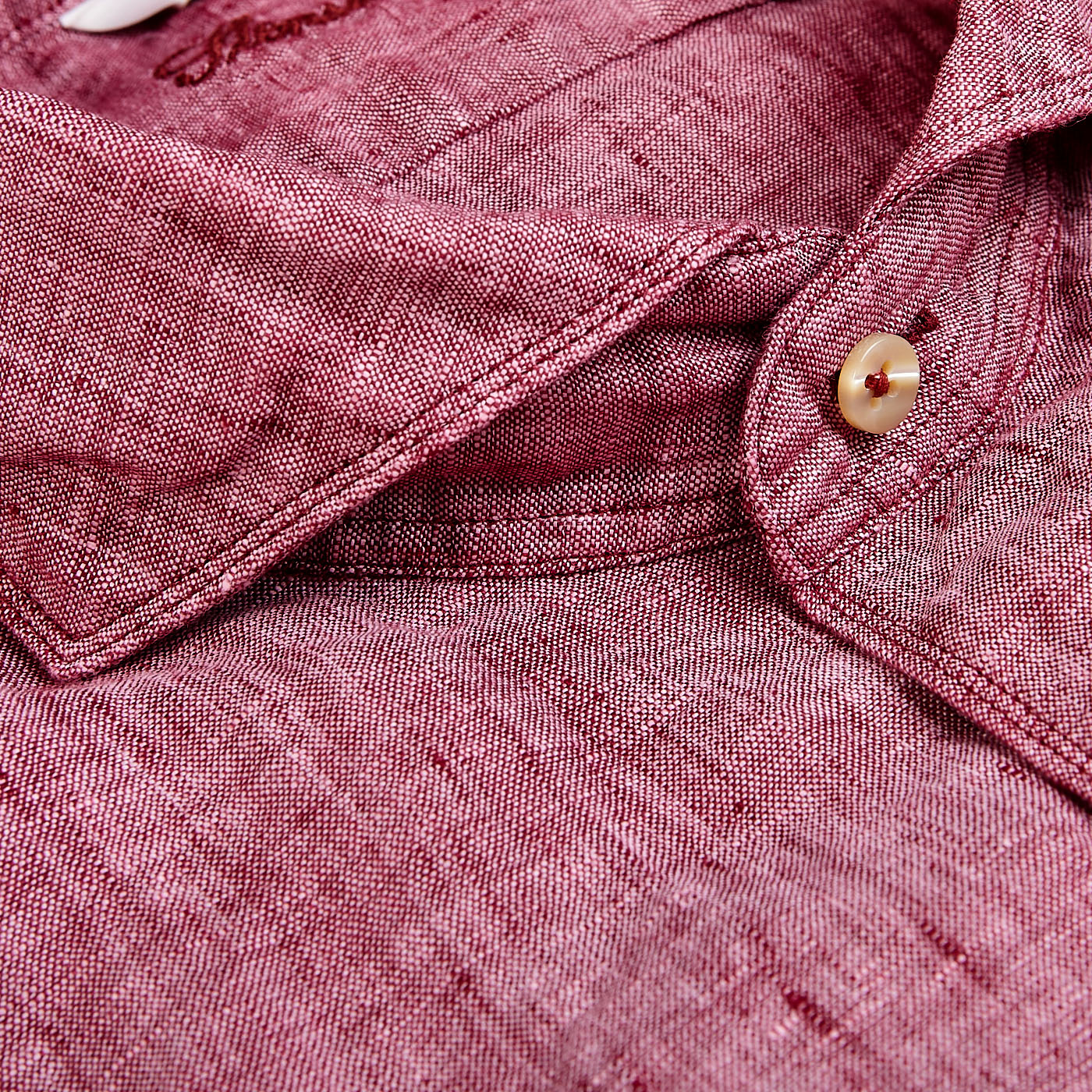 Stenströms - Raspberry Linen Cutaway Slimline Shirt | Baltzar