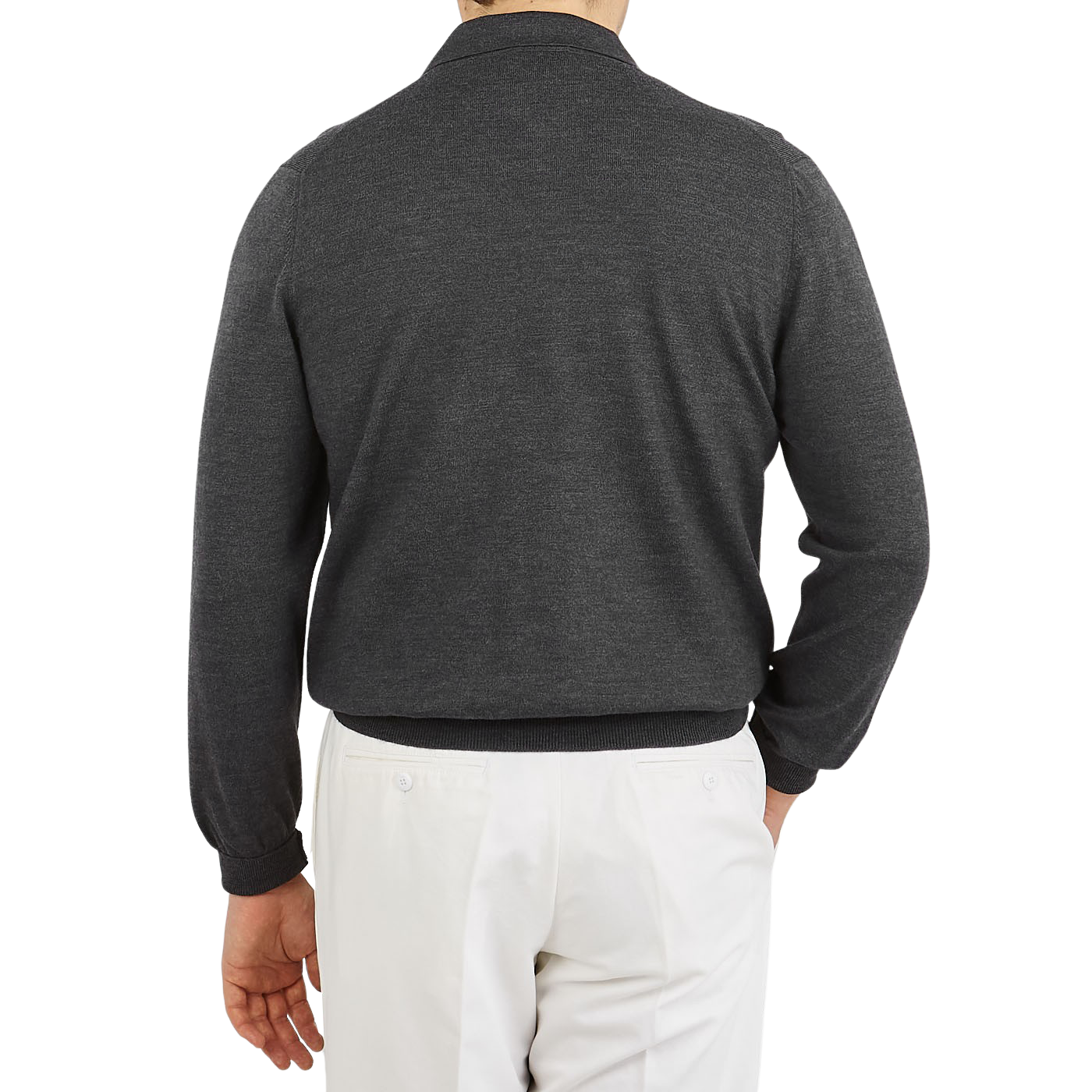 Gran Sasso - Grey Extra Fine Merino Wool Polo Shirt | Baltzar