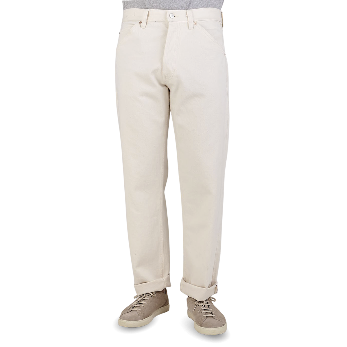 Drake's Ecru Selvedge Denim Five Pocket Jeans Baltzar