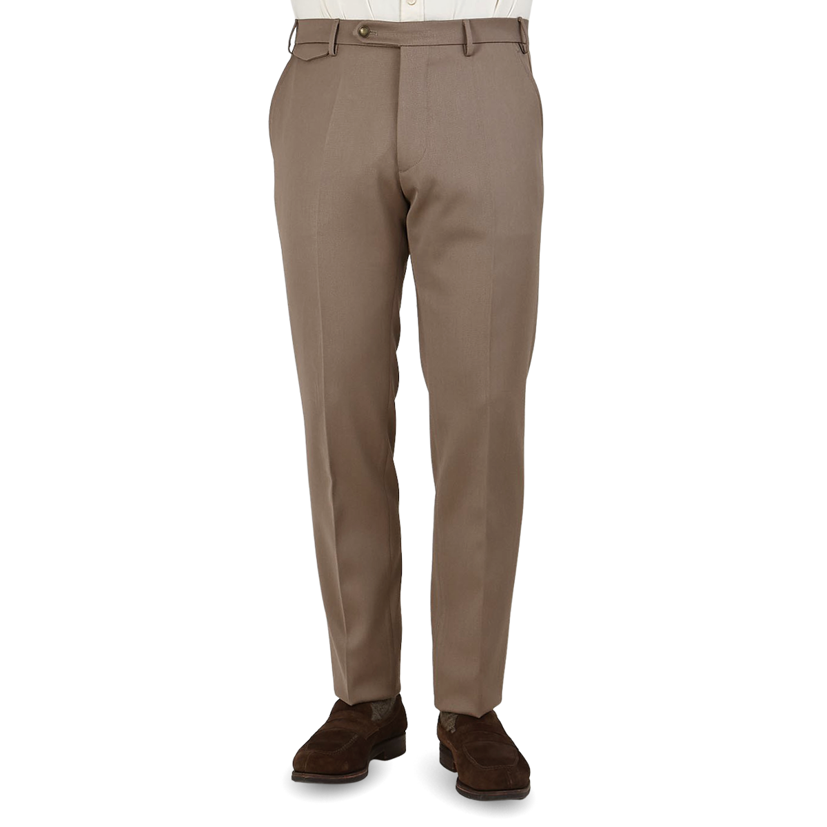 Tailored Fit Taupe Twill Pants