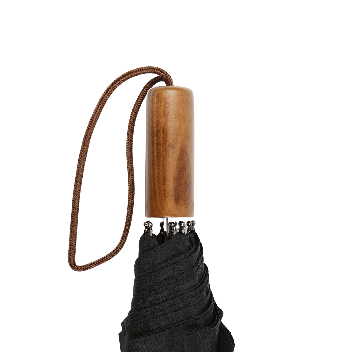 Black Telescopic Light Maple Handle Umbrella