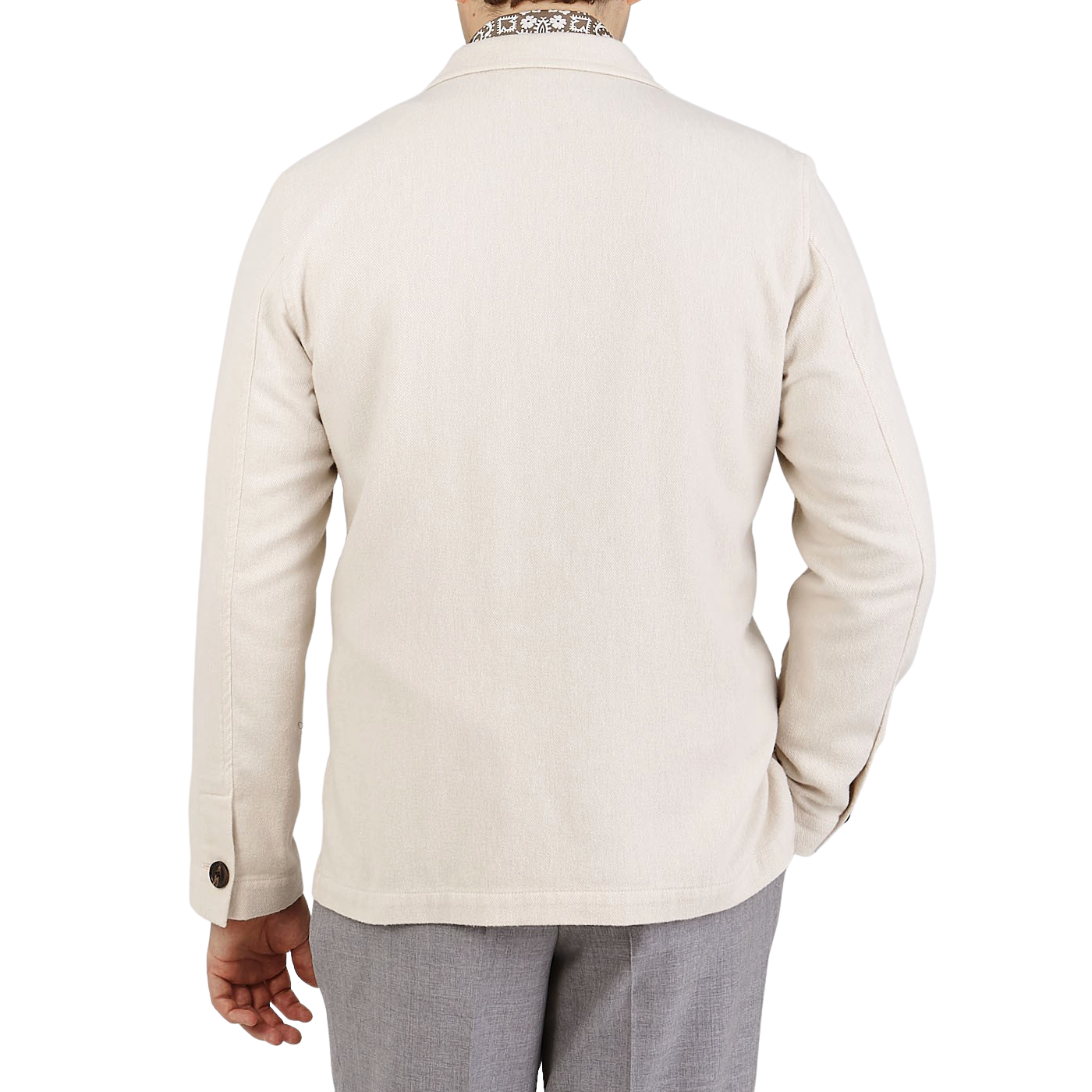 Lardini - Cream Beige Cotton Twill Overshirt | Baltzar