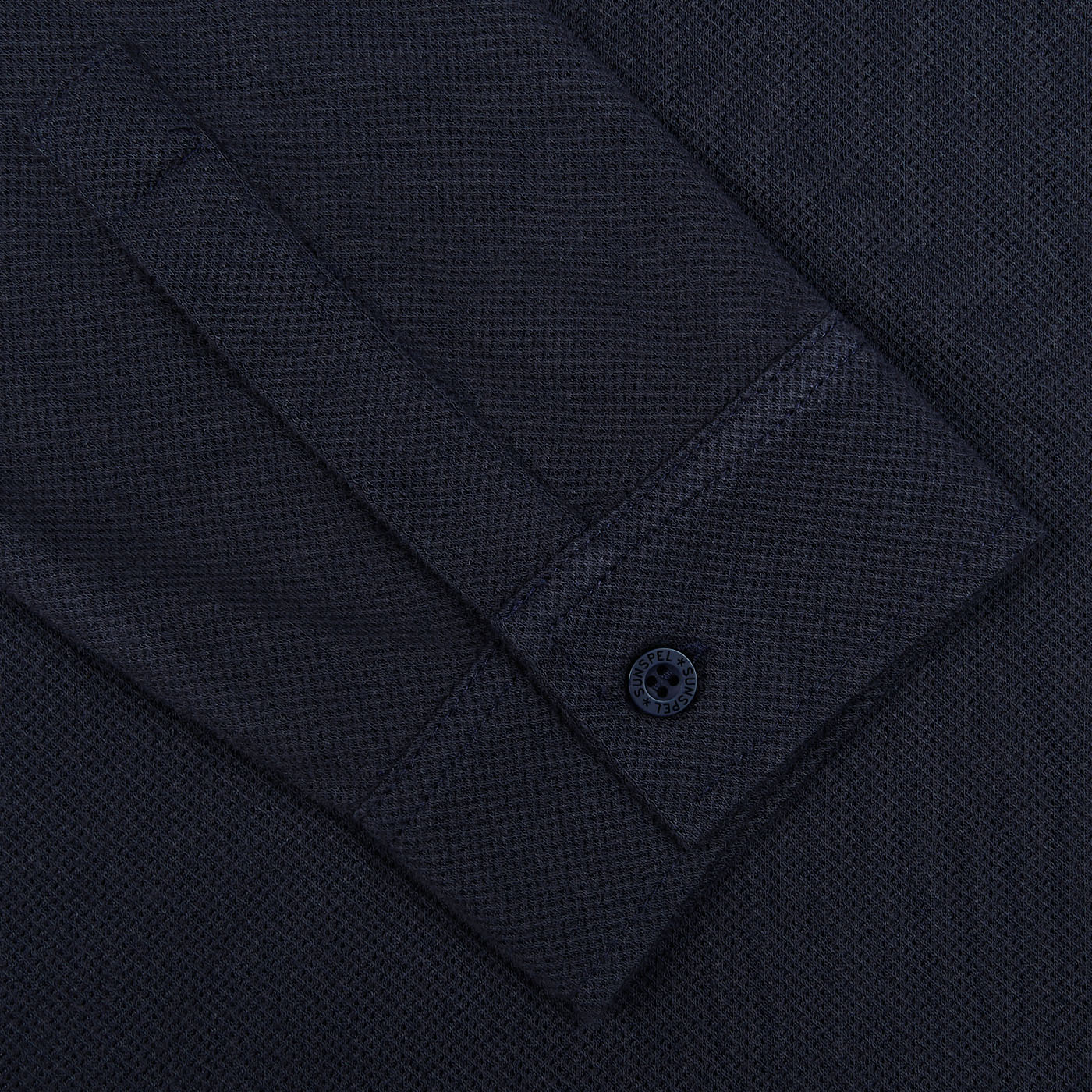 Sunspel - Navy Long Sleeve Cotton Riviera Polo Shirt | Baltzar
