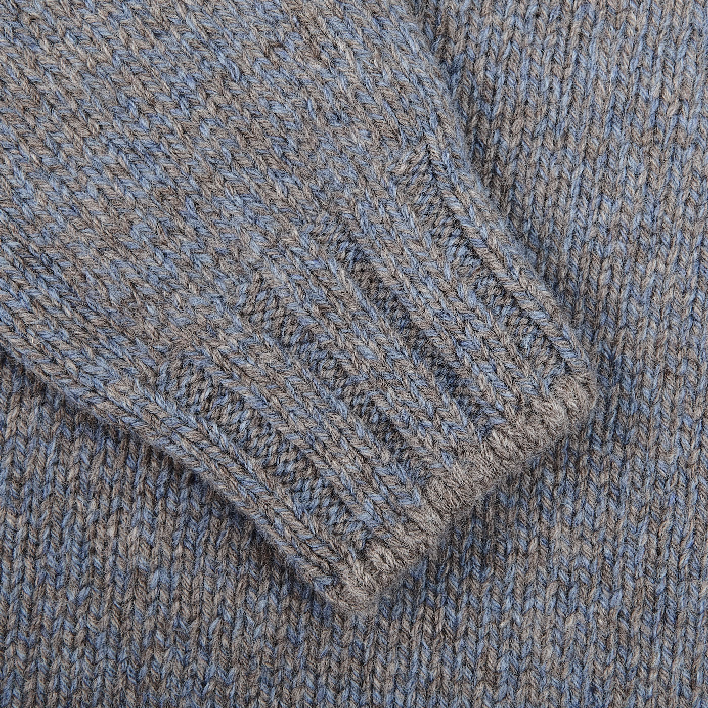 Gran Sasso - Blue Melange Wool Quarter Button Sweater | Baltzar